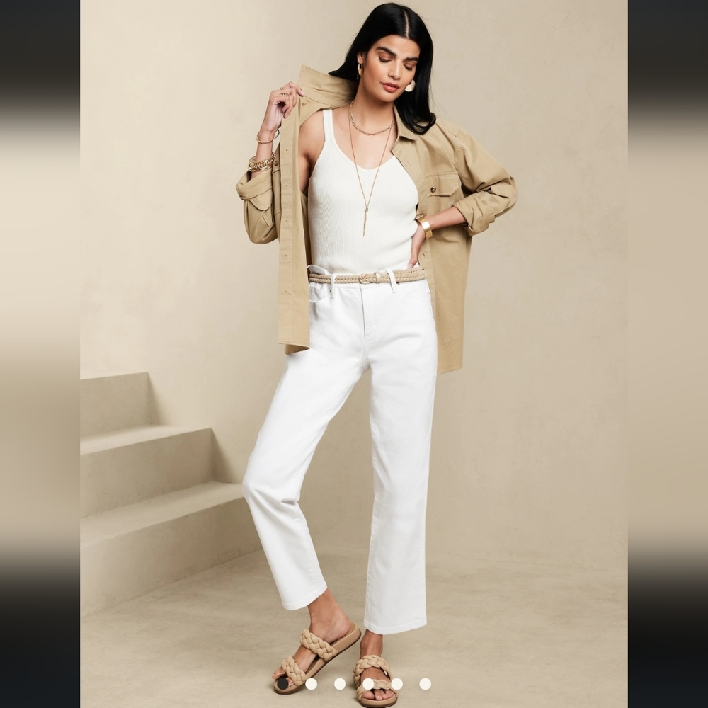 Banana Republic White Slouch Jeans